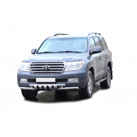 Защита переднего бампера «Труба двойная» Люкс (d63,5) для Toyota Land Cruiser 200 (2007-2011)(Окрашенное) купить недорого с доставкой в Нижний-Новгород