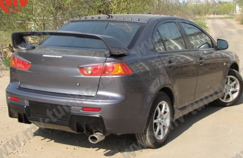Накладка (юбка) заднего бампера "EVO" var №2 для Mitsubishi Lancer X (2007-2016) купить недорого с доставкой в Нижний-Новгород