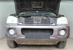 Защита радиатора "Standart" Hyundai Santa Fe (2000-2006) верх, чёрная