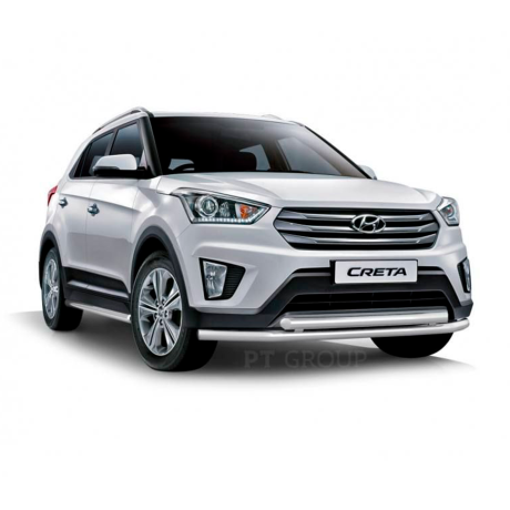 Защита переднего бампера двойная d63/63мм (НПС) HYUNDAI Creta (2016-н.в.) купить недорого с доставкой в Нижний-Новгород