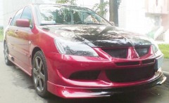 Накладка (юбка) переднего бампера "EVO" (Для бампера EVO) для Mitsubishi Lancer IX (2003-2009)