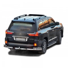 Защита заднего бампера «Уголки двойные» (d76\51) для Lexus LX 450d (2016-н.в)(Окрашенное)