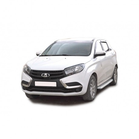 Защита порогов с резинкой «Эксклюзив» (d51) для L@DA X-ray купить недорого с доставкой в Нижний-Новгород