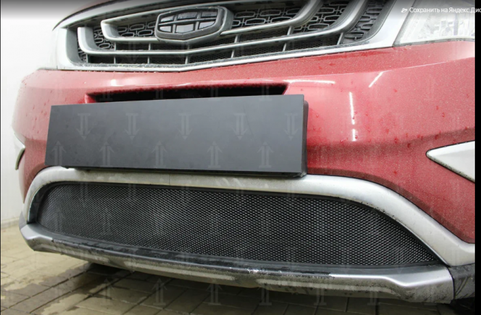 Защита радиатора "Standart" Geely Atlas I (2017-н.в.) чёрная купить недорого с доставкой в Нижний-Новгород