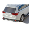 Защита заднего бампера «Уголки двойные» (d63,5) для Mitsubishi Outlander (2015-н.в.)(Нерж. Сталь) купить недорого с доставкой в Нижний-Новгород